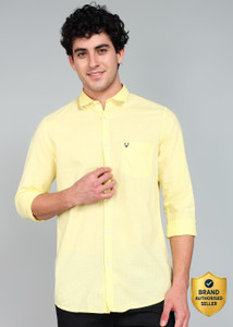 Allen Solly Men Solid Casual Yellow Shirt