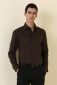 Allen Solly Men Solid Formal Brown Shirt