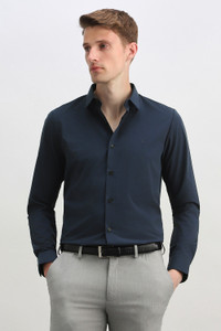 Allen Solly Men Solid Formal Dark Blue