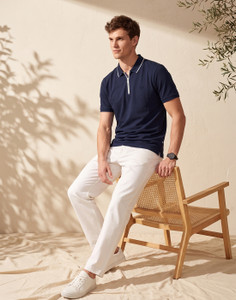 Allen Solly Men Solid Polo Neck Cotton
