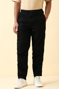 Allen Solly Solid Men Black Track Pants