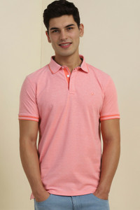 Allen Solly Solid Men Polo Neck Pink