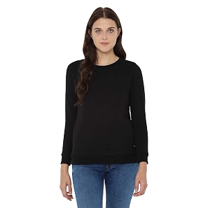 allen solly women39s regular fit solid crew neck sweatshirt