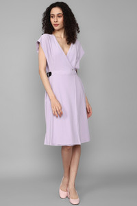 Allen Solly Women A-line Purple Knee Length