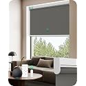 Allesin Motorized Blinds with Remote | Automatic Blackout Roller Shades, Easy Install &amp; Smart Control Electric Blinds for Home Office, Living Room (Smoky Gray 50" W x 72" H)