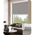 Allesin Motorized Blinds with Remote (Gray, 24" W x 72" H)