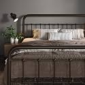 Allewie Queen Metal Bed Frame with Iron-Art Headboard, Antique Bronze