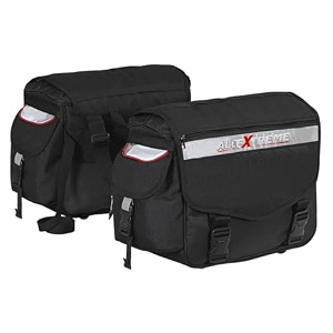 allextreme 70l motorcycle saddle bag  heavy-duty waterproof double side bag with dual locking system inner liners amp rain covers  large touring saddle bags for all straight exhaust bikes black