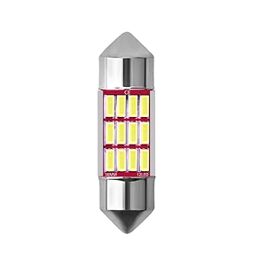 allextreme extsd1w 12 led universal car interior super bright roof light reading dome bulb lamp with festoon holder 6w white 1 pc
