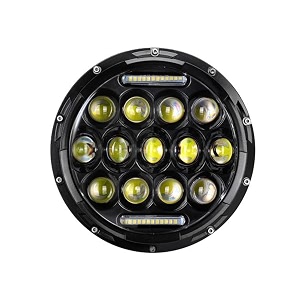 allextreme ex13h1p 7inch round ring 13 led headlight with turn signal lights for jeep wrangler 12-30v 75w pack of 1