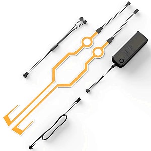 allextreme exhnl1o el led helmet light strip with 3 modes flashing night bike motorcycle riding signal sticker orange