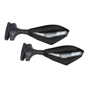 allextreme extsrm2 universal motorcycle rearview side mirrors with led turn signal indicator adjustable bike rear view mirror for r15 amp other full flared bikes amber yellow