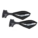AllExtreme EXTSRM2 Universal Motorcycle Rearview Side Mirrors with LED Turn Signal Indicator Adjustable Bike Rear View Mirror for R15 &amp; Other Full Flared Bikes (Amber Yellow)
