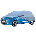 Allextreme HI5001 Car Body Cover Compatible with Hyundai Old i10 Custom Fit Dustproof UV Heat Resistant Indoor Outdoor Body Protection (Blue with Mirror)