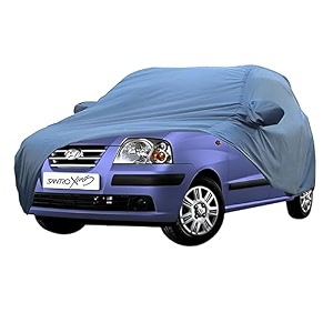 allextreme mse5004 car body cover compatible with maruti suzuki sx4 custom fit dustproof uv heat resistant indoor outdoor body protection navy blue amp red with mirror