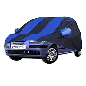 allextreme mse5004 car body cover compatible with maruti suzuki sx4 custom fit dustproof uv heat resistant indoor outdoor body protection navy blue amp red with mirror