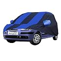 Allextreme MSE5004 Car Body Cover Compatible with Maruti Suzuki Sx4 Custom Fit Dustproof UV Heat Resistant Indoor Outdoor Body Protection (Navy Blue &amp; Red with Mirror)