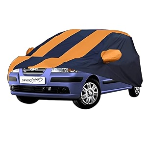 allextreme mse5004 car body cover compatible with maruti suzuki sx4 custom fit dustproof uv heat resistant indoor outdoor body protection navy blue amp red with mirror