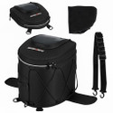 ALLEXTREME Magnetic Bike Fuel Tank Bag with Night Reflectors & Rain Cover Saddle Bag Black Nylon Motorbike Saddlebag
