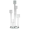 Allgala 23 Inch Glass Candelabra (58CM) Tall 5-Cup Crystal Solid Glass Tube Rod Supported Votive Candelabra-HD89128 - for Wedding Bridal Formal Events