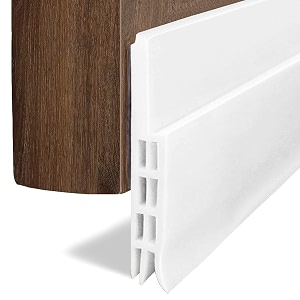 silicone dbs001 door weather stripping bottom seal with 1mm thick strong adhesive waterproof soundproof draft stopper for exterior or interior doors white 2x39 inch w x l