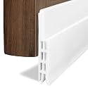 Silicone DBS001 Door Weather Stripping Bottom Seal with 1mm Thick Strong Adhesive Waterproof Soundproof Draft Stopper for Exterior or Interior Doors (White, 2x39 Inch, W x L)