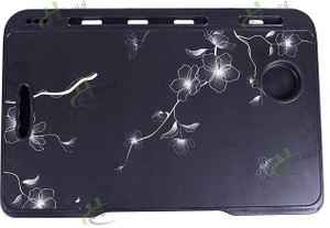 alliance us cotted black flower wood portable laptop table