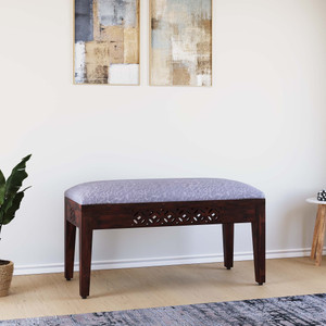 allie wood kentan sheesham  rosewood  solid wood 2 seater finish color - walnut finish and grey upholstery diydo-it-yourself