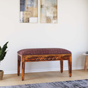 Allie Wood Kentan Sheesham ( Rosewood ) Solid Wood 2 Seater (Finish Color - Teak Finish And Brown upholstery, DIY(Do-It-Yourself))