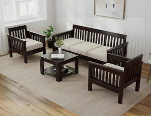 allie wood rosewood  sheesham  fabric 3  1  1 sofa set walnut finish diydo-it-yourself
