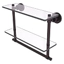 Allied Brass WS-2TB/16-ABZ 16-Inch Double Glass Shelf with Towel Bar