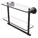 Allied Brass WS-2TB/16-ORB 16-Inch Double Glass Shelf with Towel Bar