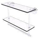 Allied Brass WS-2TB/16-PC 16-Inch Double Glass Shelf with Towel Bar