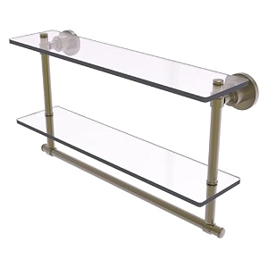allied brass ws-2tb22-abr 22 by 5-inch glass shelf with towel bar