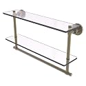 Allied Brass WS-2TB/22-ABR 22 by 5-Inch Glass Shelf with Towel Bar