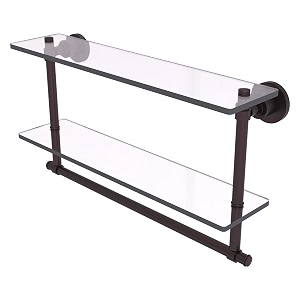 allied brass ws-2tb22-abz 22 by 5-inch glass shelf with towel bar