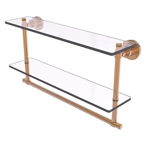 allied brass ws-2tb22-bbr 22 by 5-inch glass shelf with towel bar