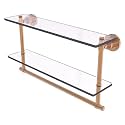 Allied Brass WS-2TB/22-BBR 22 by 5-Inch Glass Shelf with Towel Bar