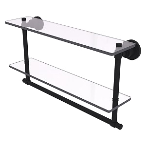 allied brass ws-2tb22-bkm 22 by 5-inch glass shelf with towel bar