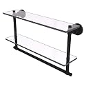 Allied Brass WS-2TB/22-BKM 22 by 5-Inch Glass Shelf with Towel Bar
