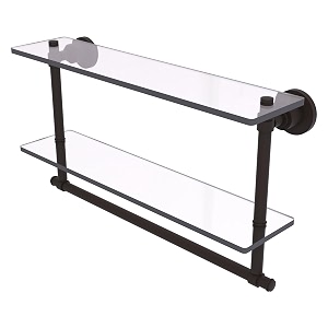 allied brass ws-2tb22-orb 22 by 5-inch glass shelf with towel bar