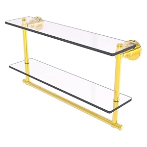 allied brass ws-2tb22-pb 22 by 5-inch glass shelf with towel bar