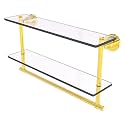 Allied Brass WS-2TB/22-PB 22 by 5-Inch Glass Shelf with Towel Bar