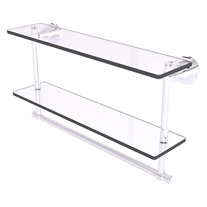 allied brass ws-2tb22-pc 22 by 5-inch glass shelf with towel bar