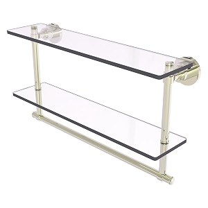 allied brass ws-2tb22-pni 22 by 5-inch glass shelf with towel bar