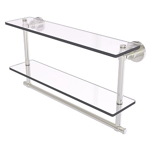 allied brass ws-2tb22-sn 22 by 5-inch glass shelf with towel bar
