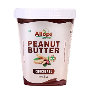 allops chocolate peanut butter 100 veg 1 kg  high protein peanut butter creamy  gluten-free  vegan  choco chips  cocoa powder