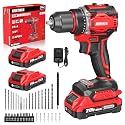 Alloyman 20V MAX Hammer Drill Set, Brushless Motor Design, 1800RPM, Max 531 In-lbs Torque, 3/8" Keyless Metal Chuck, 21+1 Torque Settings, Electric Power Drill Set for Concrete