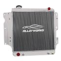 ALLOYWORKS 3 Row All Aluminum Radiator For 1987-2006 Jeep Wrangler TJ YJ 2.4L 2.5L 4.0L 4.2L 2001 2002 2003 2004 2005 PRO