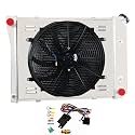 ALLOYWORKS 4 Row All Aluminum Radiator+Shroud Fan+Relay For 1967-1988 Chevy Nova Chevelle / 1965-1987 Buick Regal LeSabre